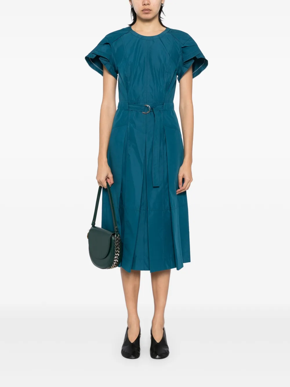 3.1 Phillip Lim Midi-jurk met bloemblaadjes - Blauw