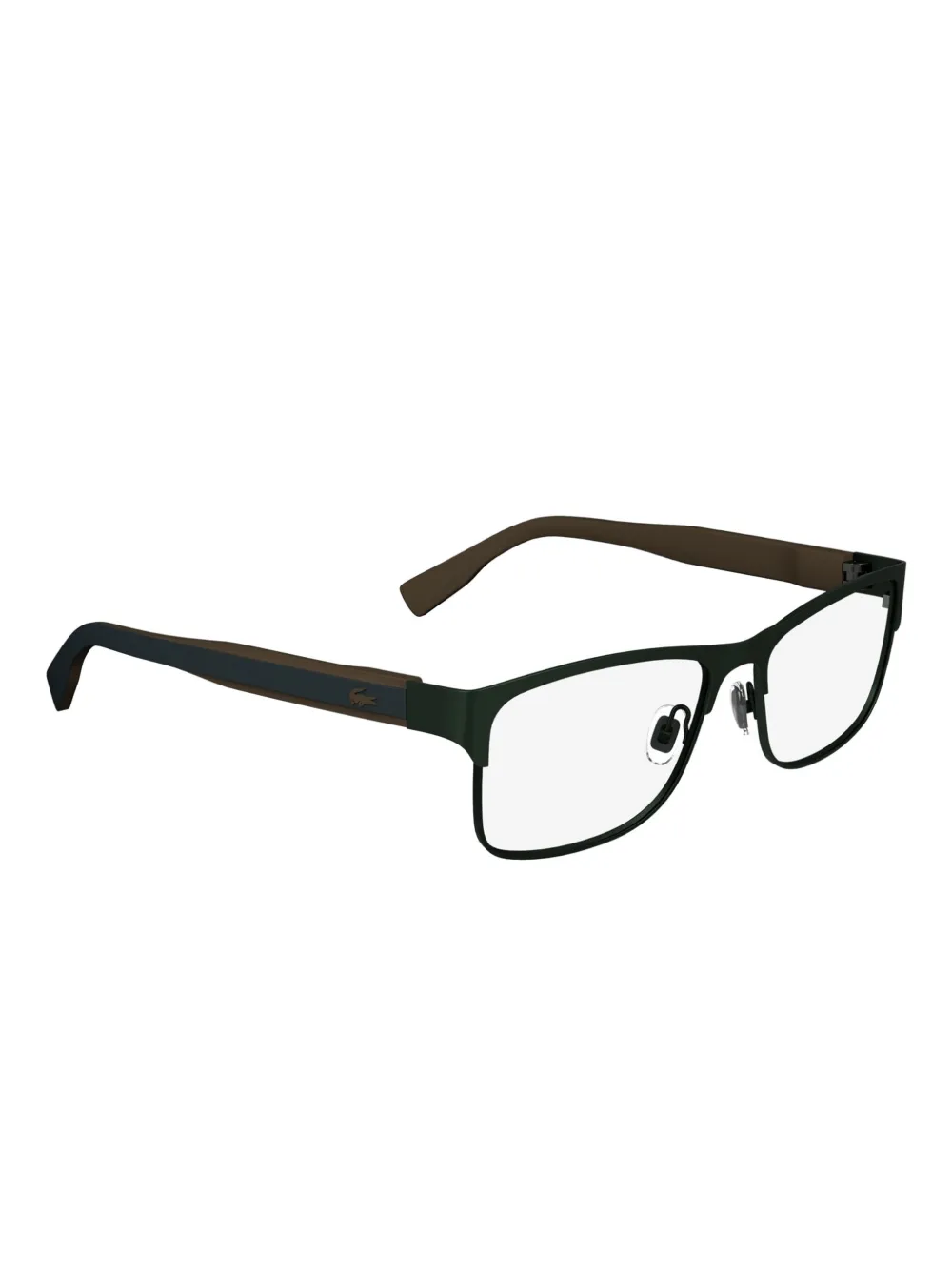 Lacoste Bril met rechthoekig metalen montuur Groen