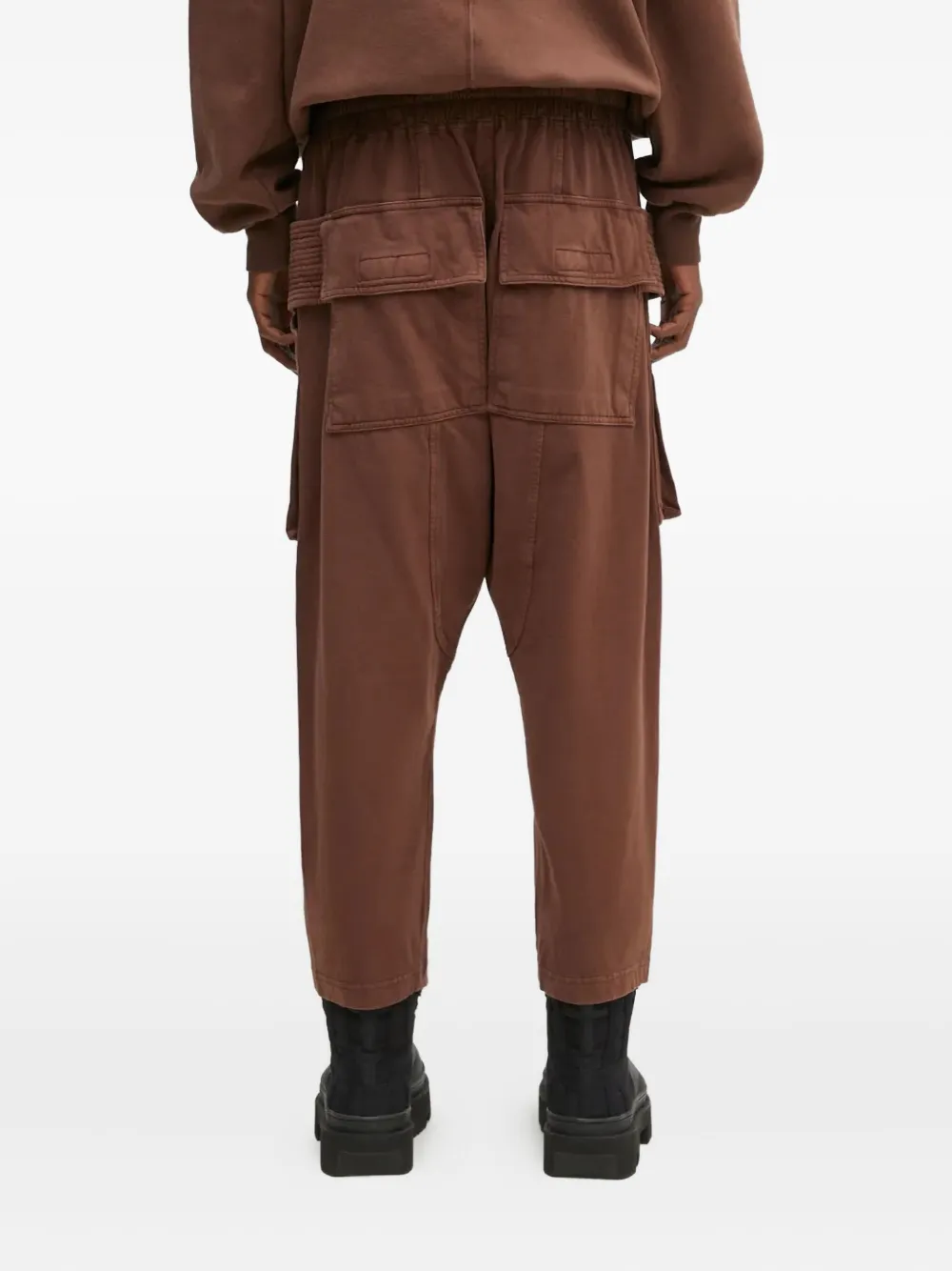 Rick Owens DRKSHDW Broek met verlaagd kruis en trekkoord Bruin