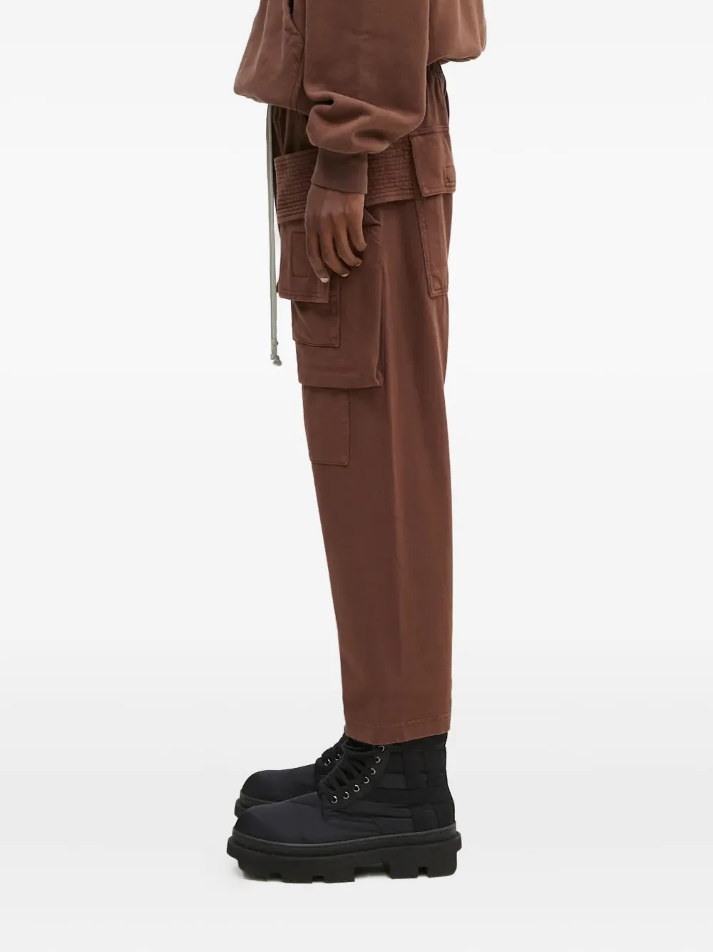Rick Owens DRKSHDW Broek met verlaagd kruis en trekkoord Bruin