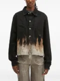 Rick Owens DRKSHDW flame-print denim jacket - Black
