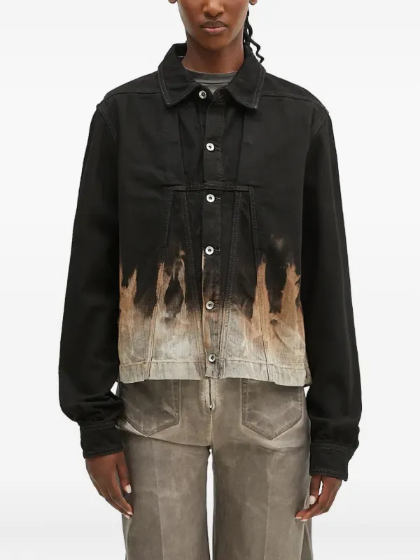 Rick Owens DRKSHDW プリント デニムジャケット | ブラック | FARFETCH JP
