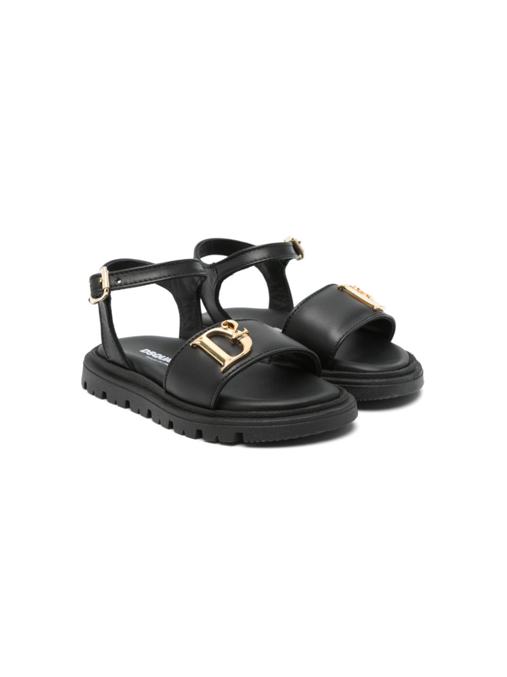 DSQUARED2 KIDS logo-plaque sandals Black