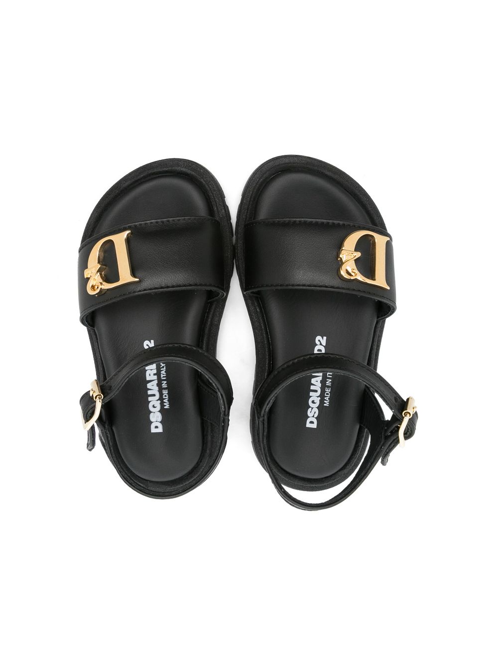 DSQUARED2 KIDS Sandalen met logoplakkaat Zwart