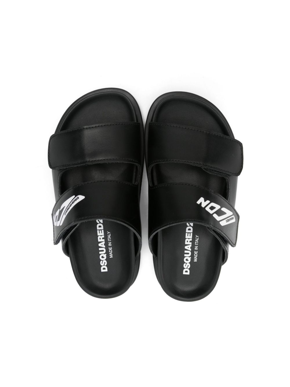 DSQUARED2 KIDS Slippers met print Zwart