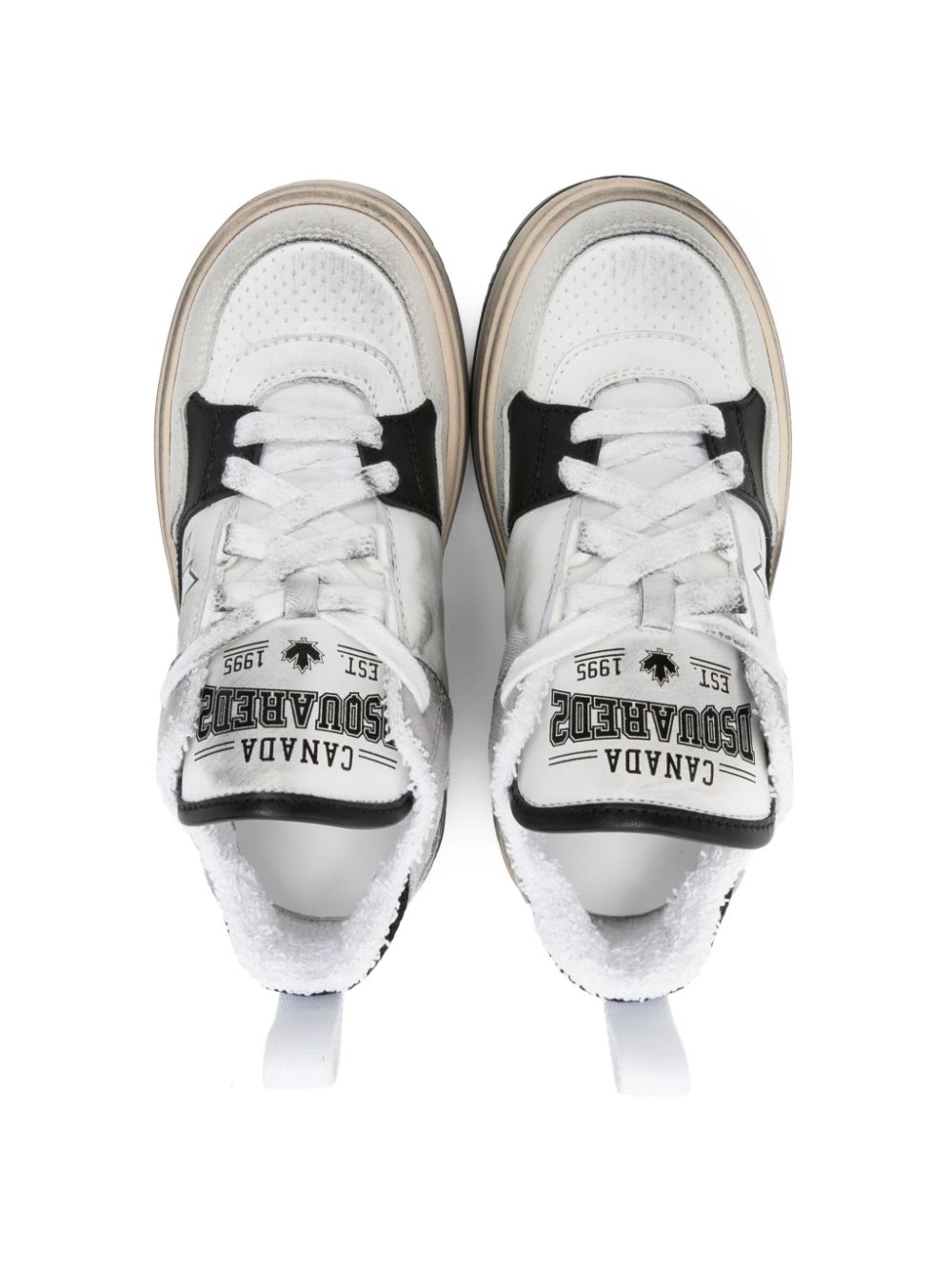 DSQUARED2 KIDS Sneakers met gerafelde afwerking Wit