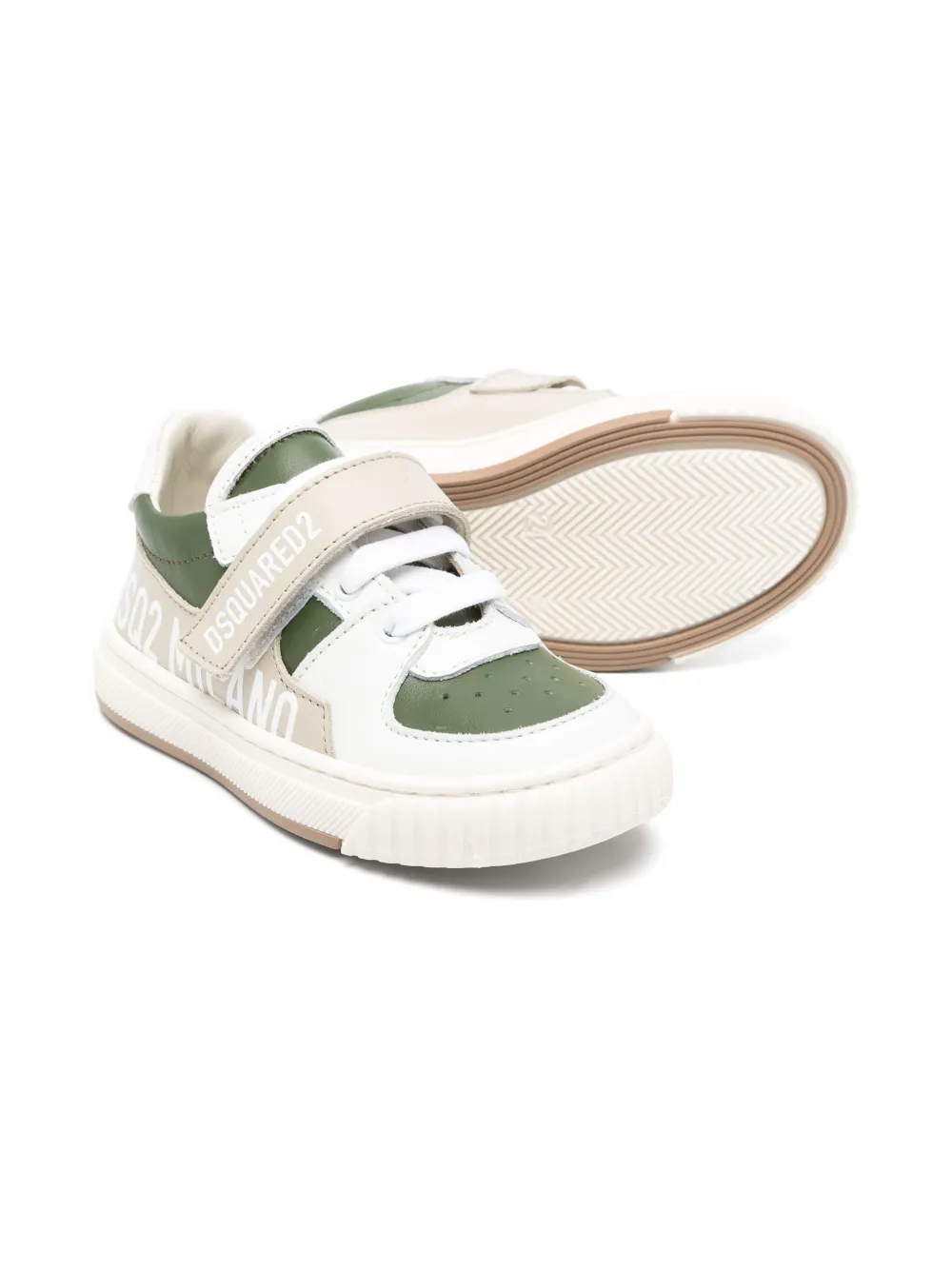 DSQUARED2 KIDS colour-block sneakers - Wit