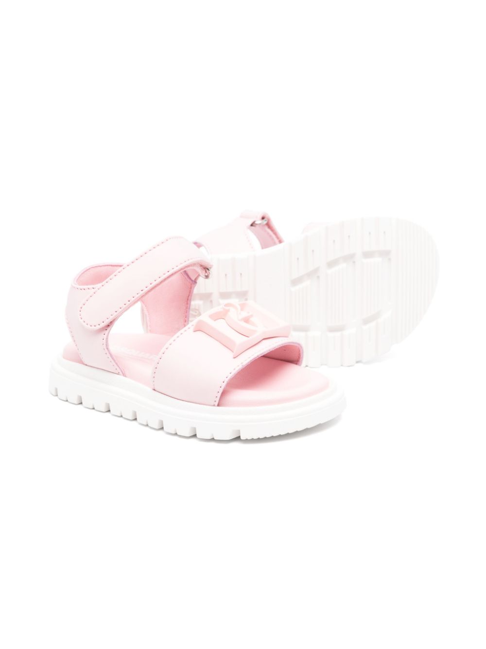 DSQUARED2 KIDS Sandalen met logoplakkaat - Roze