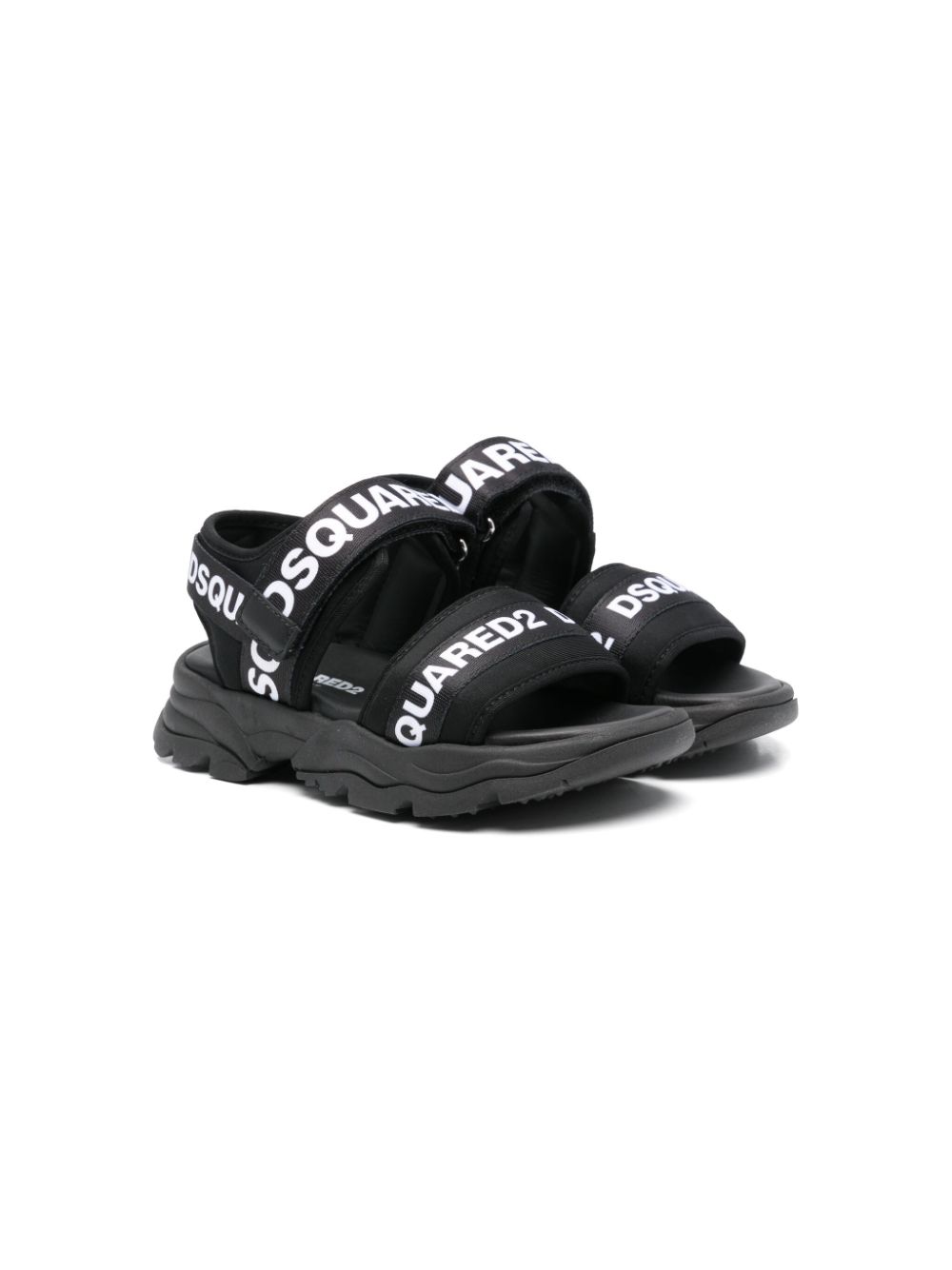 DSQUARED2 KIDS logo-print sandals – Black