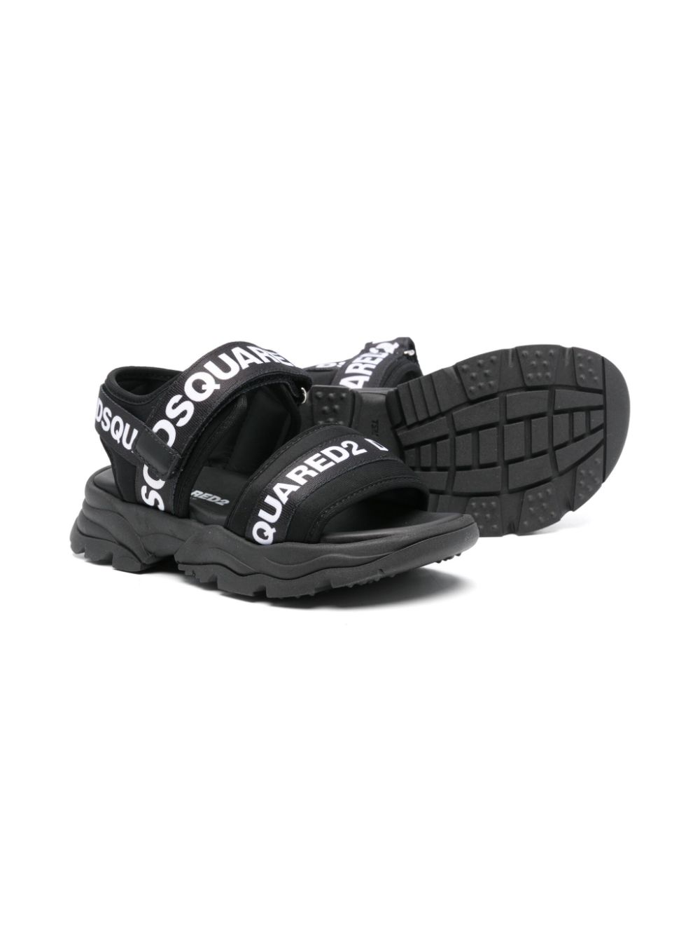 DSQUARED2 KIDS Sandalen met logoprint - Zwart