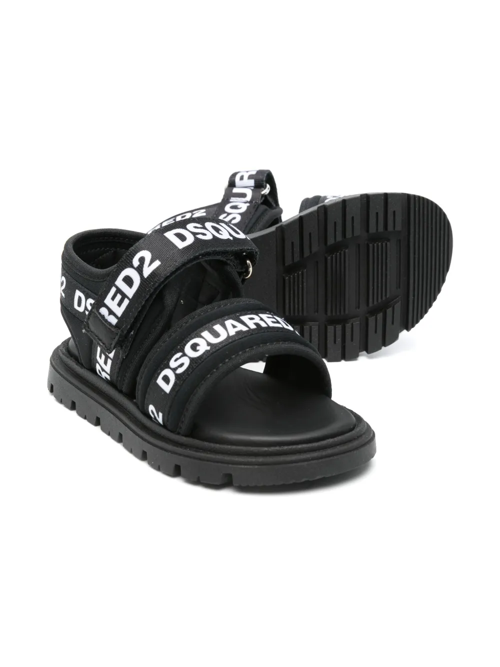 DSQUARED2 KIDS logo-print sandals - Zwart