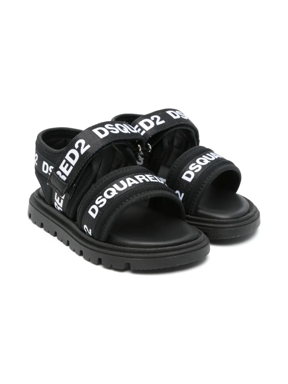 DSQUARED2 KIDS Sandalen met logoprint Zwart