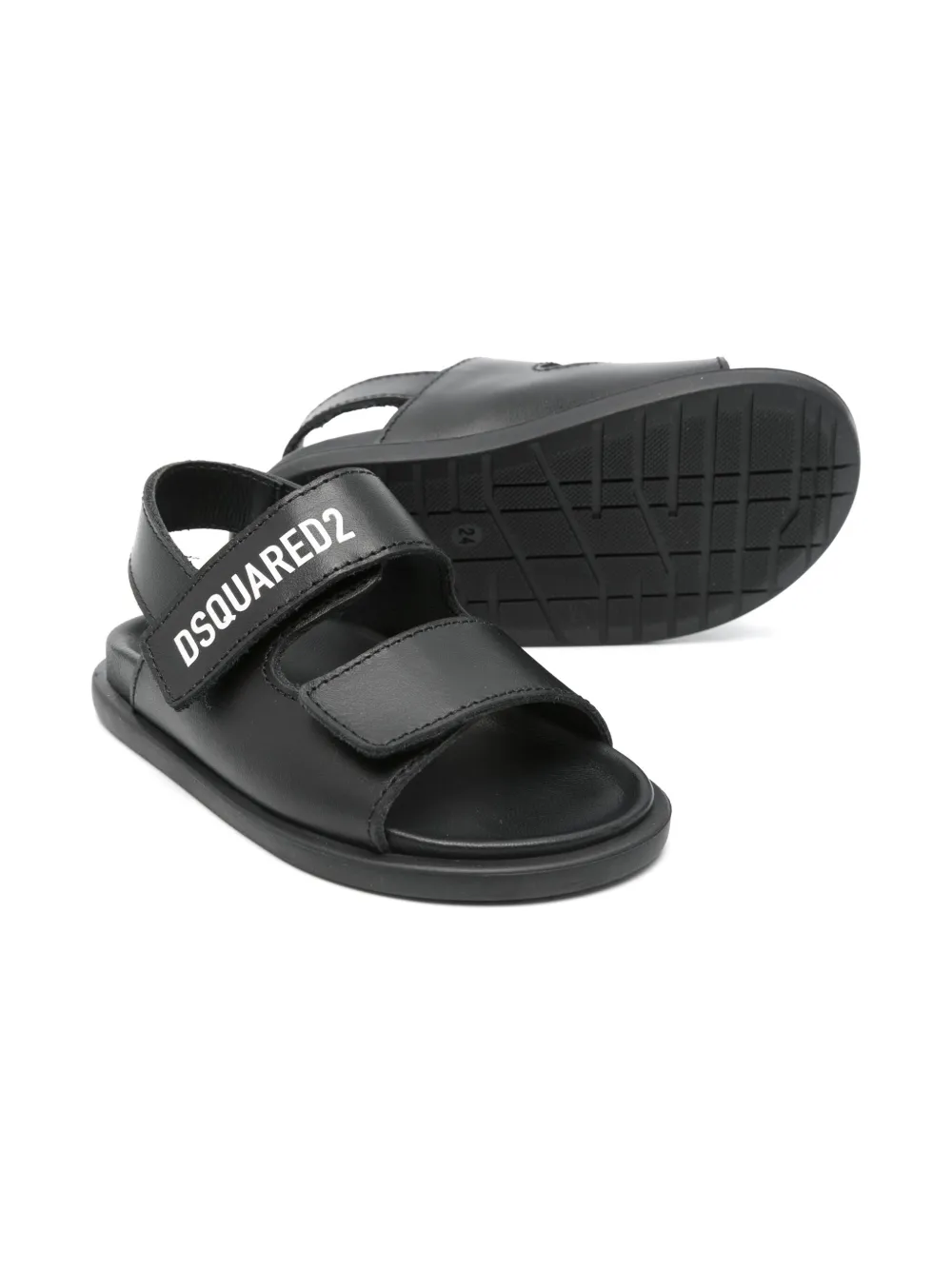 DSQUARED2 KIDS touch-strap sandals - Zwart