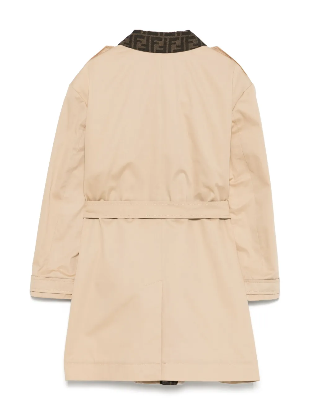 Fendi Kids Jas met geborduurd logo Beige