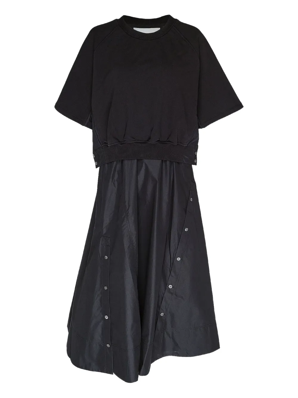 sweatshirt-paneled dress