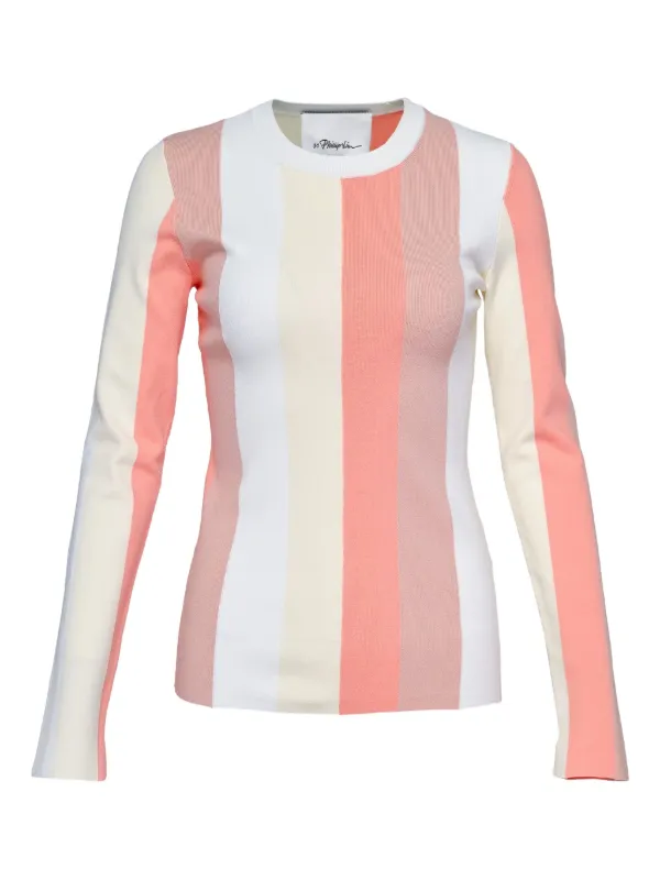 3.1 Phillip Lim ストライプ ロングTシャツ | ピンク | FARFETCH JP