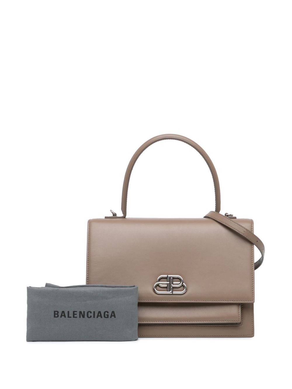 Balenciaga Pre-Owned 2019 Medium Leather Sharp Top Handle Bag satchel - Bruin