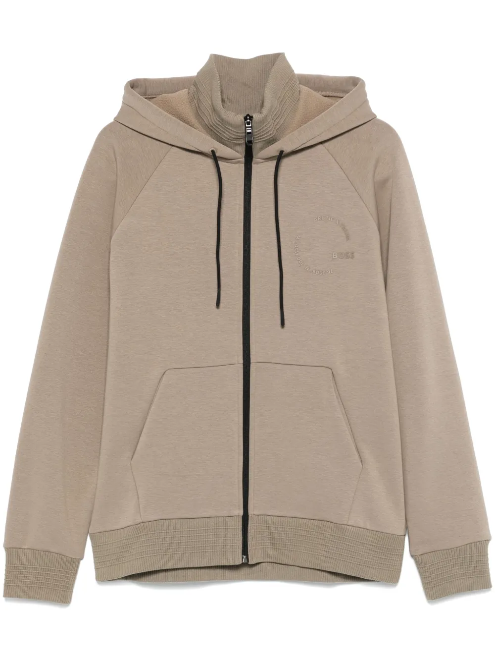 BOSS rubberised-logo hoodie – Neutrals BOSS rubberised-logo hoodie – Neutrals