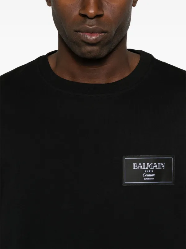 Balmain logo-tag T-shirt Black FARFETCH ZA