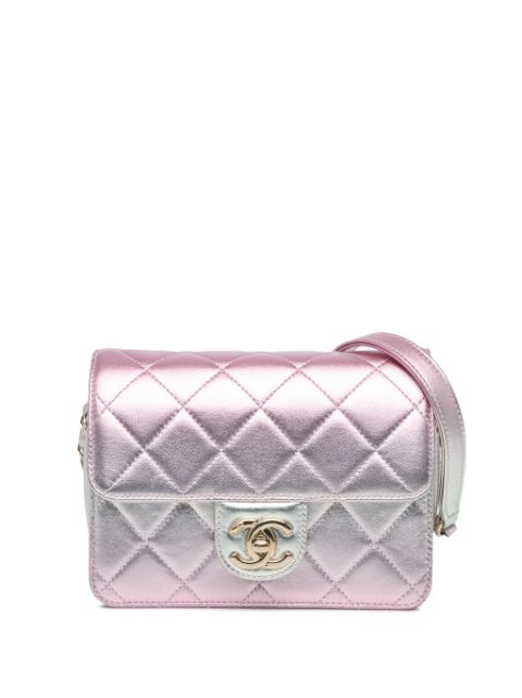 Affordable HOT SALE CHANEL 2021-2023 Mini Metallic Lambskin Like a Wallet Flap crossbody bag Women