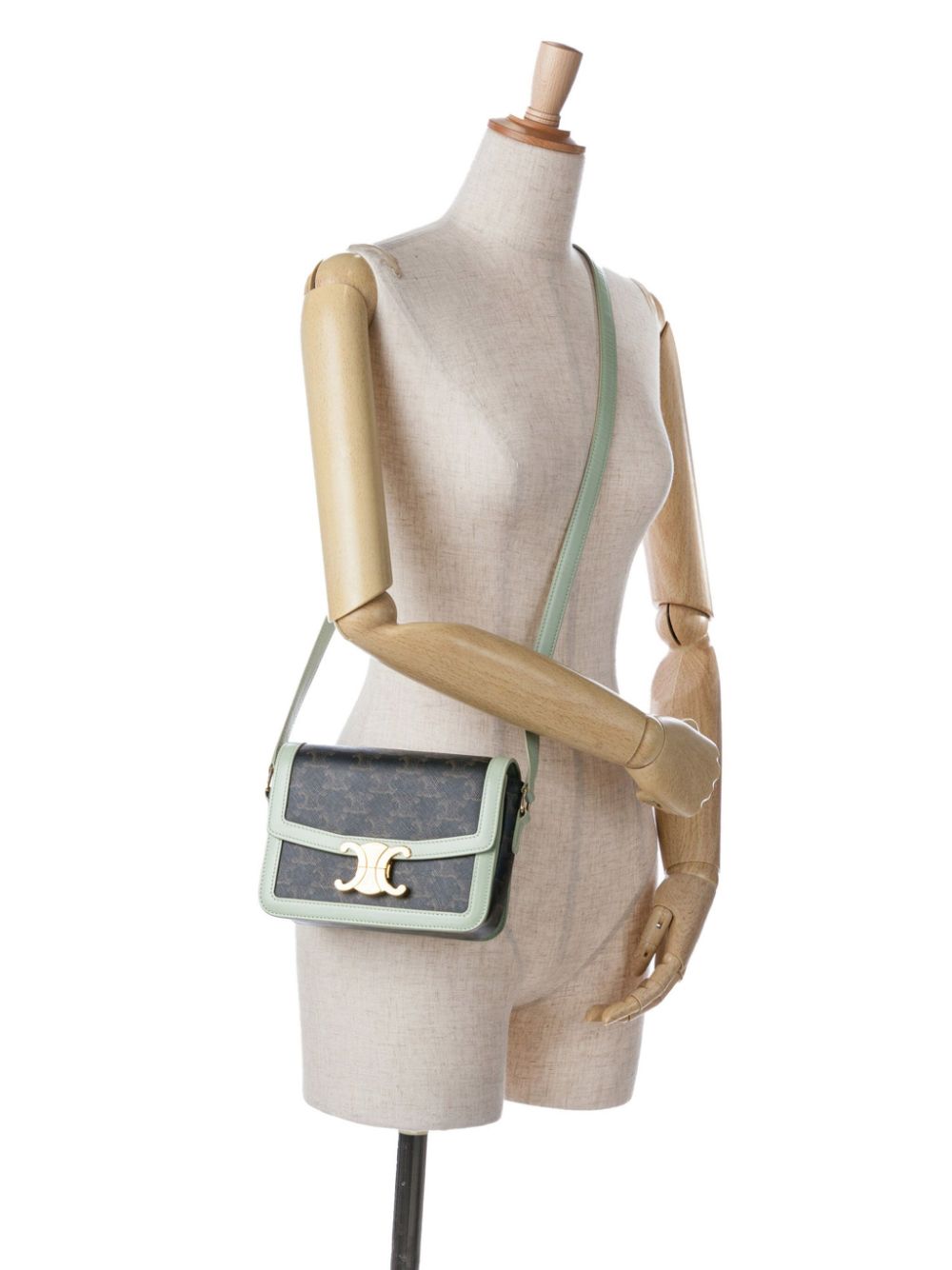 Céline Pre-Owned 2020 Teen Triomphe Coated Canvas crossbody bag - Groen