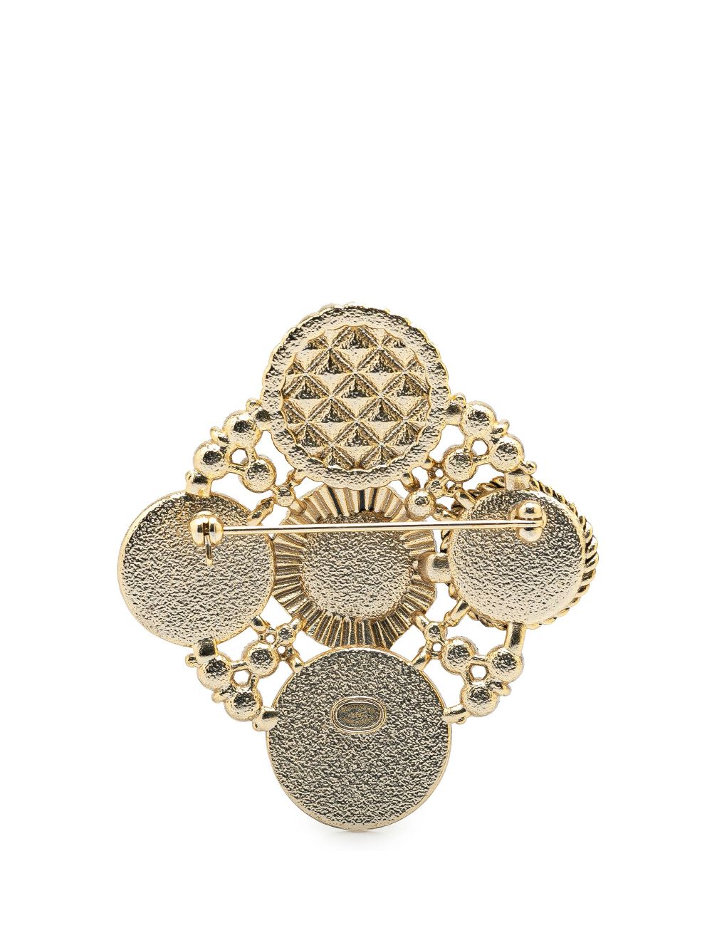 CHANEL Pre-Owned 2010-heden zilveren CC broche met stras