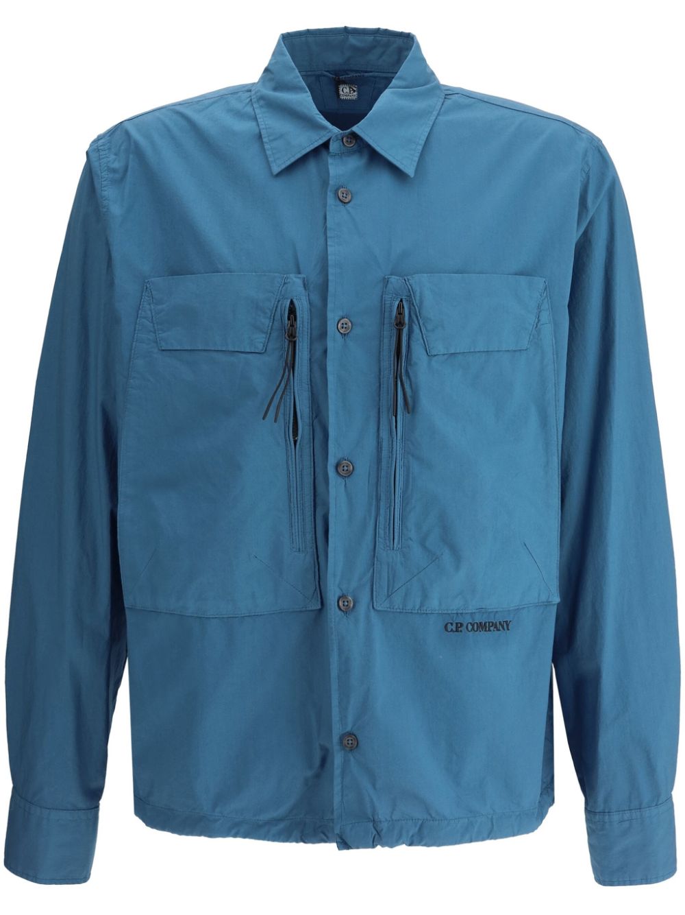 C.P. Company logo-embroidered shirt - Blue