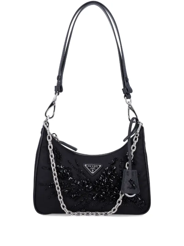 Prada Prada Re-Edition Shoulder Bag Black FARFETCH IN