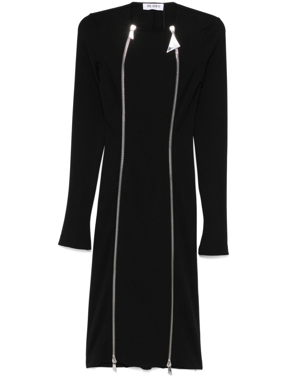 zip-fastening midi dress