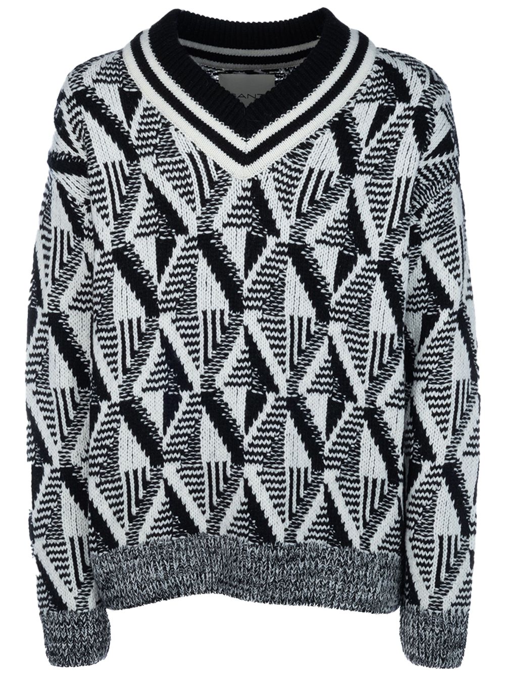 Gant geometric-pattern jumper - Black