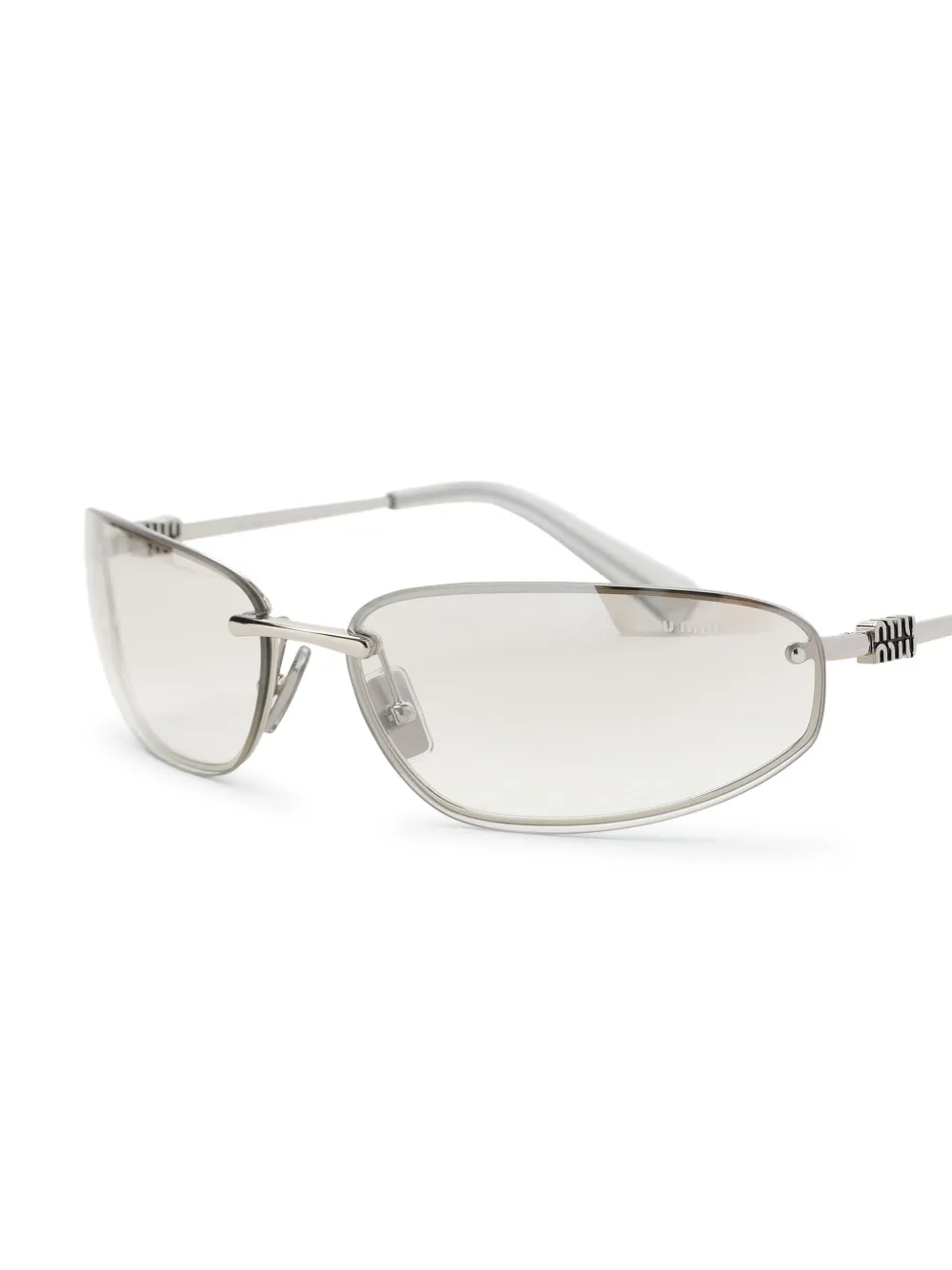 Miu Eyewear Runway zonnebril met getinte glazen Zilver