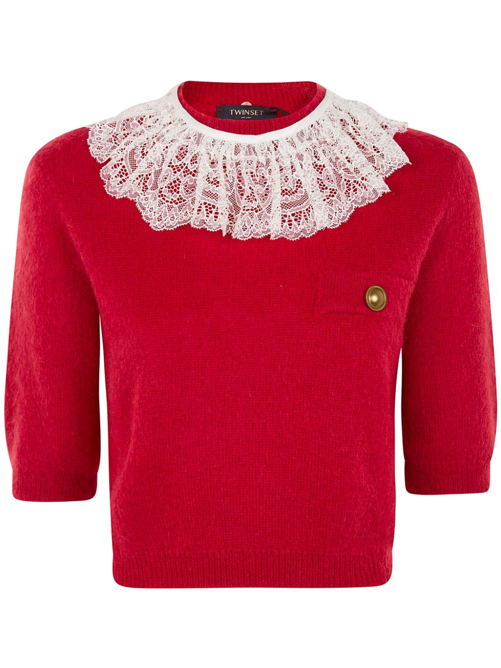 TWINSET bib-collar top - Red