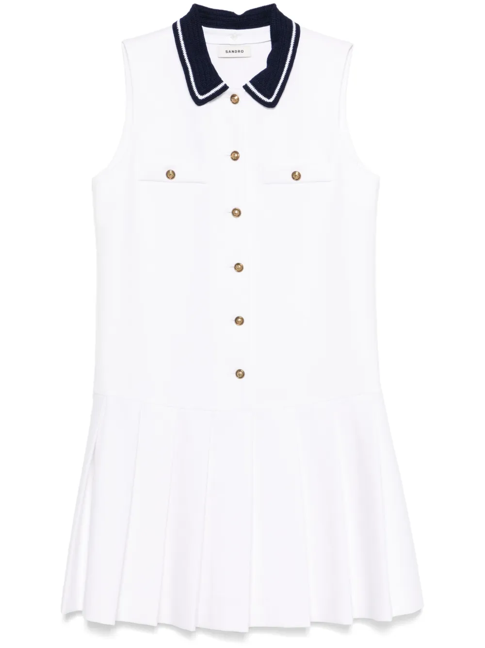 SANDRO Vestido com pregas | Branco | Image 1
