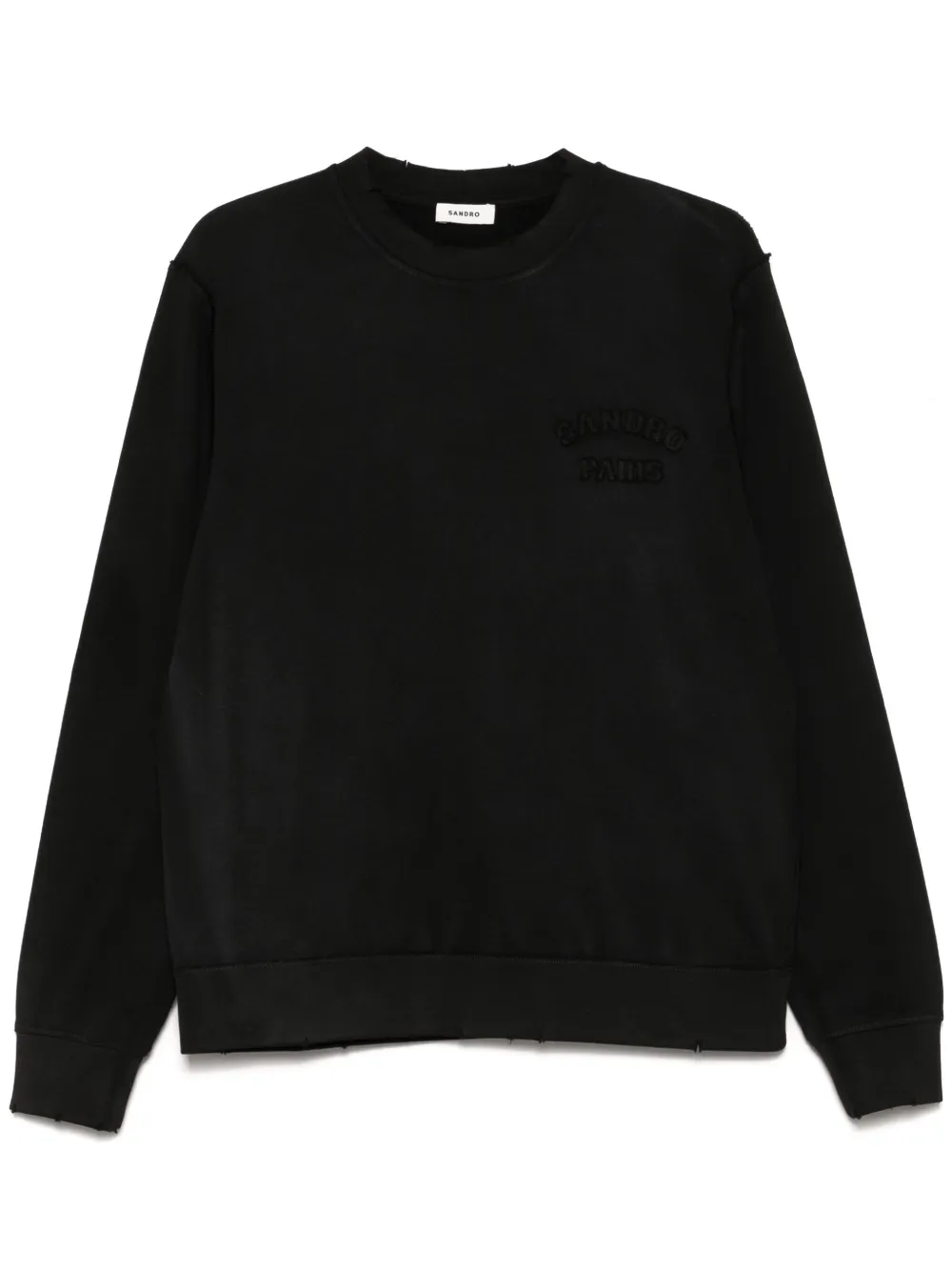 SANDRO distressed sweatshirt | Black | Image 1