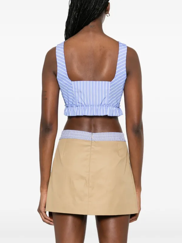 SANDRO Striped Crop Top | Blue | FARFETCH SANDRO Striped Crop Top | Blue | FARFETCH