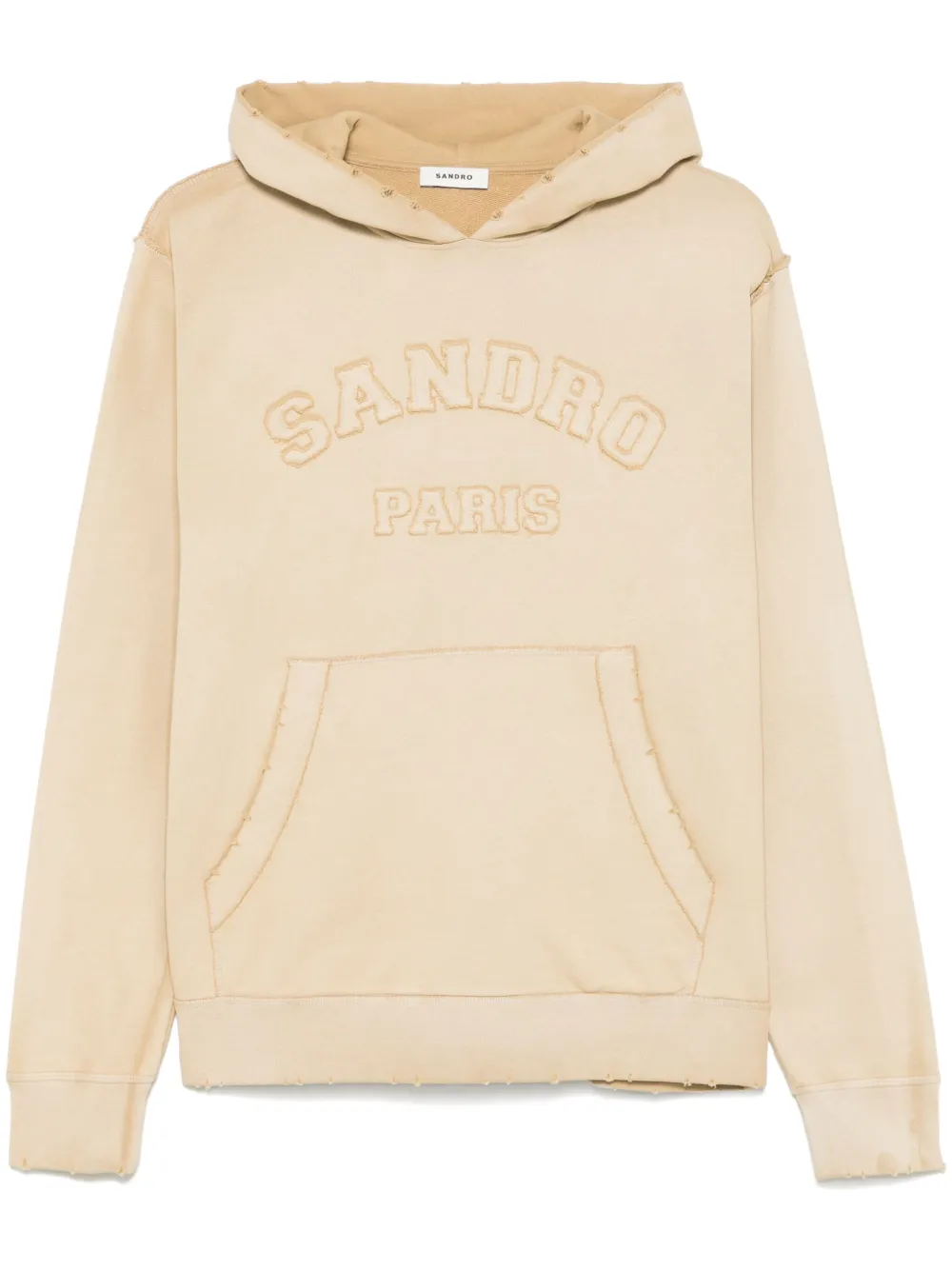 SANDRO logo-patch hoodie | Brown | Image 1