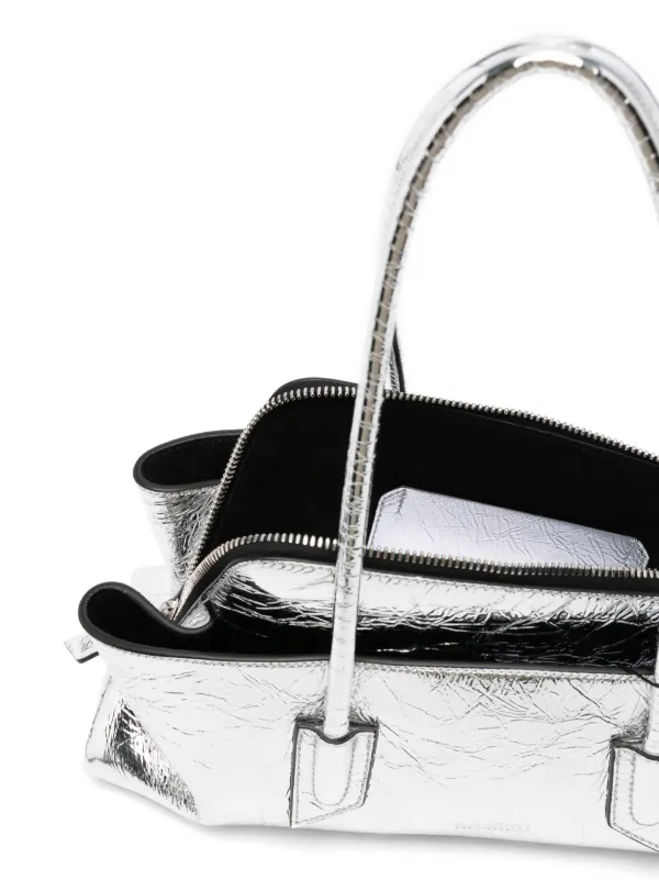 バッグ・カバンその他 THE ATTICO Women Bags 241WAH00040LBT070AA002 SILVER Day Off metallic leather shoulder bag in metallic - The