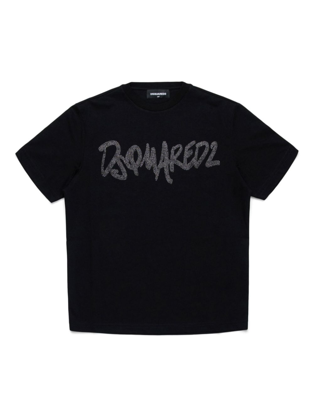 DSQUARED2 KIDS T-shirt met glitter logo Zwart