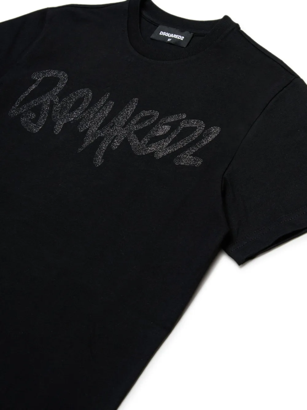 DSQUARED2 KIDS T-shirt met glitter logo Zwart