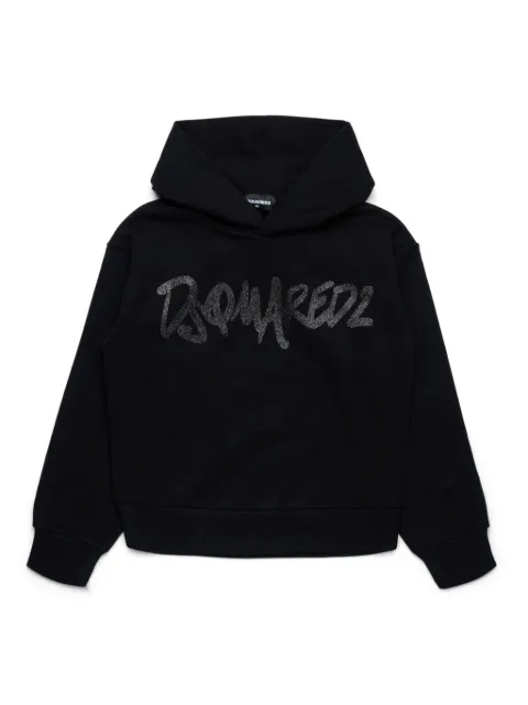 DSQUARED2 KIDS Moletom de capuz com logo de brilho