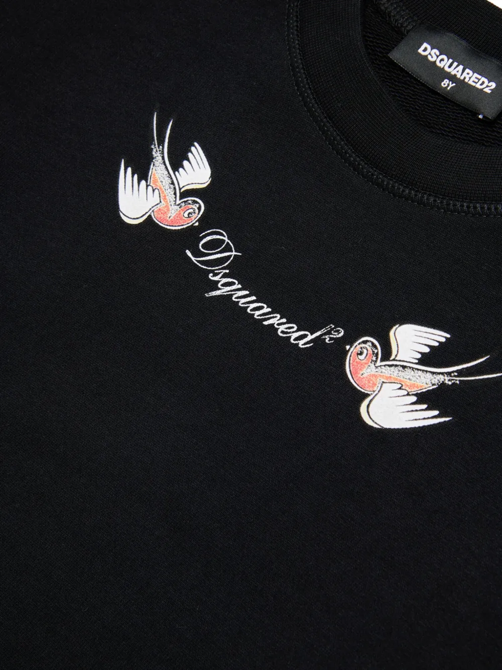 DSQUARED2 KIDS Sweater met logoprint Zwart