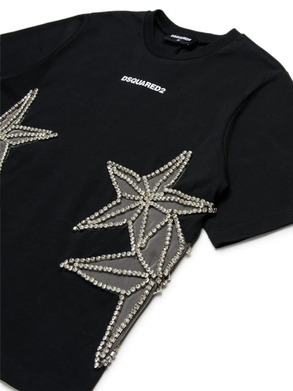 DSQUARED2 KIDS T-shirt met sterapplicatie Zwart
