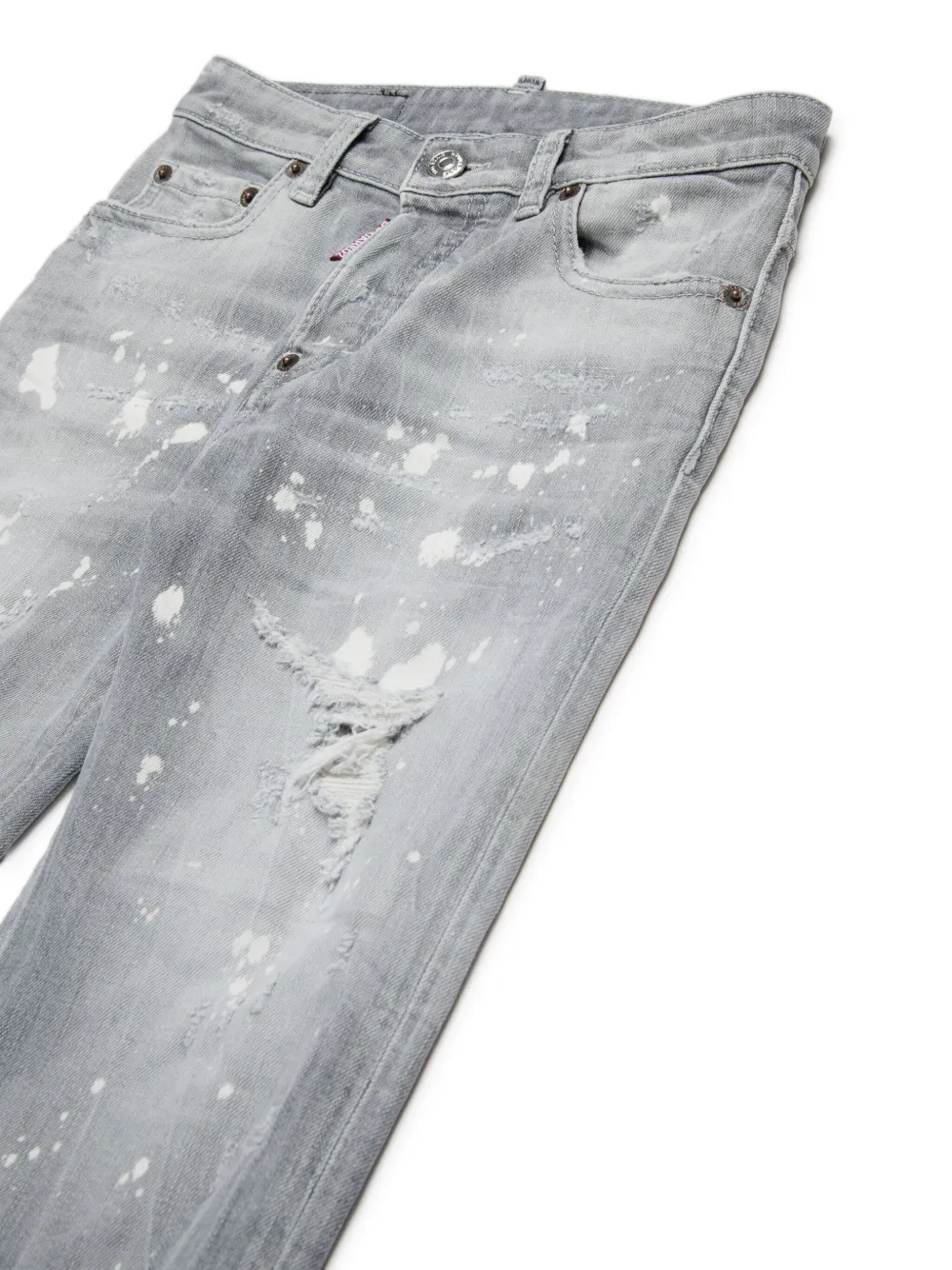 DSQUARED2 KIDS Jeans met verfspatten Grijs