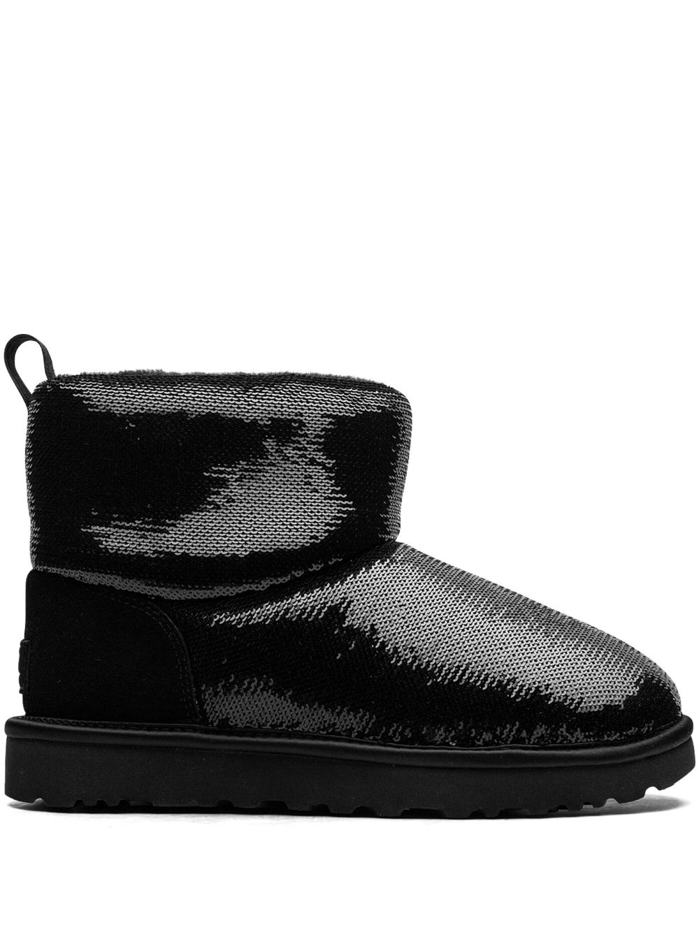 UGG Classic Mini "Mirror Ball Black" enkellaarzen Zwart