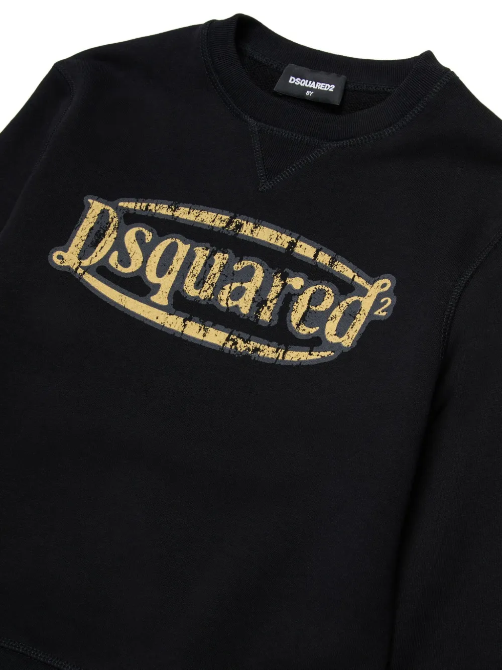 DSQUARED2 KIDS Katoenen sweater met logo Zwart