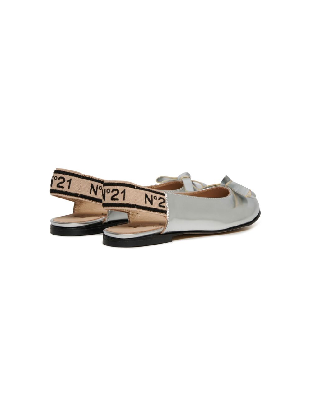 Nº21 Kids logo-embellished ballet flats AH91D SILVER