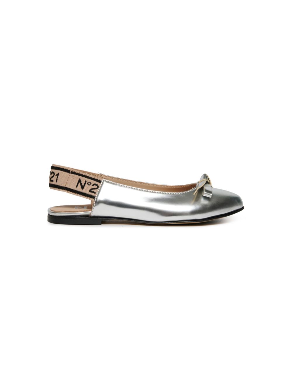 Nº21 Kids logo-embellished ballet flats AH91D SILVER