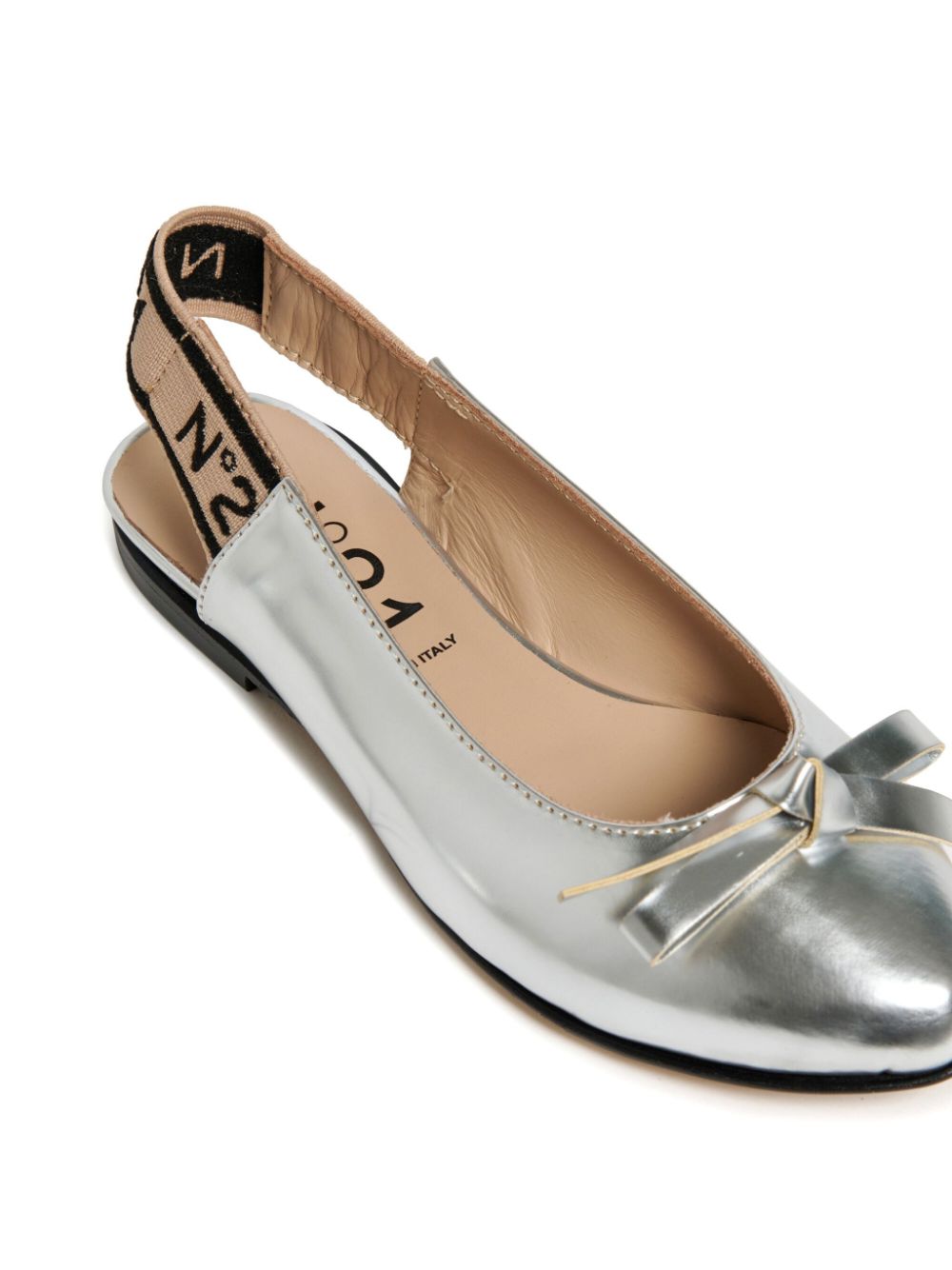 Nº21 Kids logo-embellished ballet flats AH91D SILVER