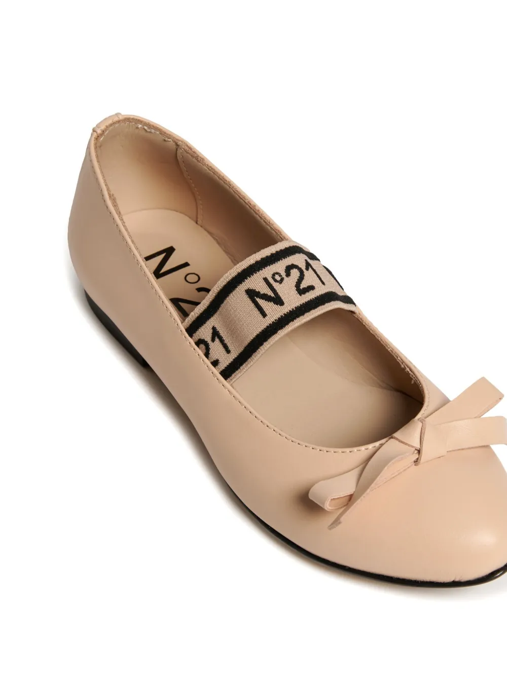 Nº21 Kids Leren ballerina's Beige