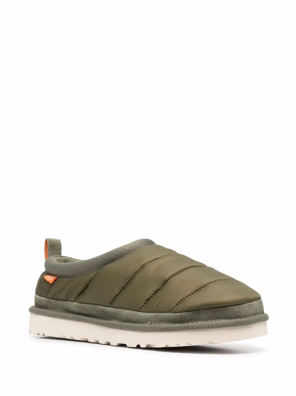 Ugg Logo-patch Padded Slippers In Burnt Olive